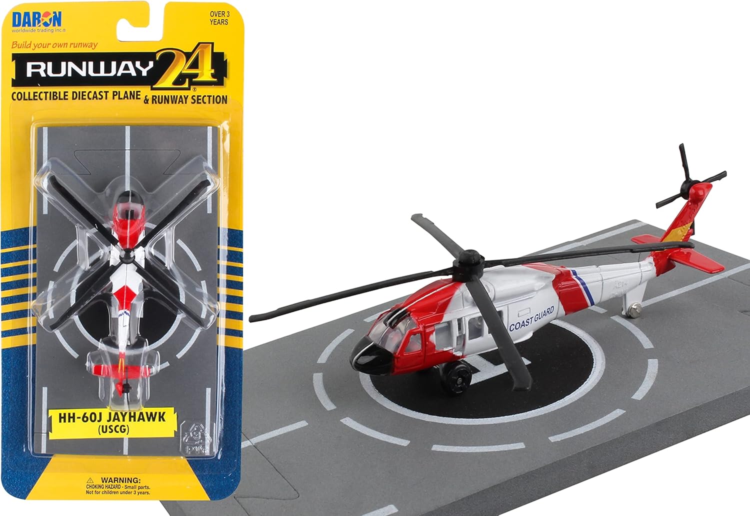 Daron Worldwide Trading Runway24 Coast Guard Helicopter, Black, Red