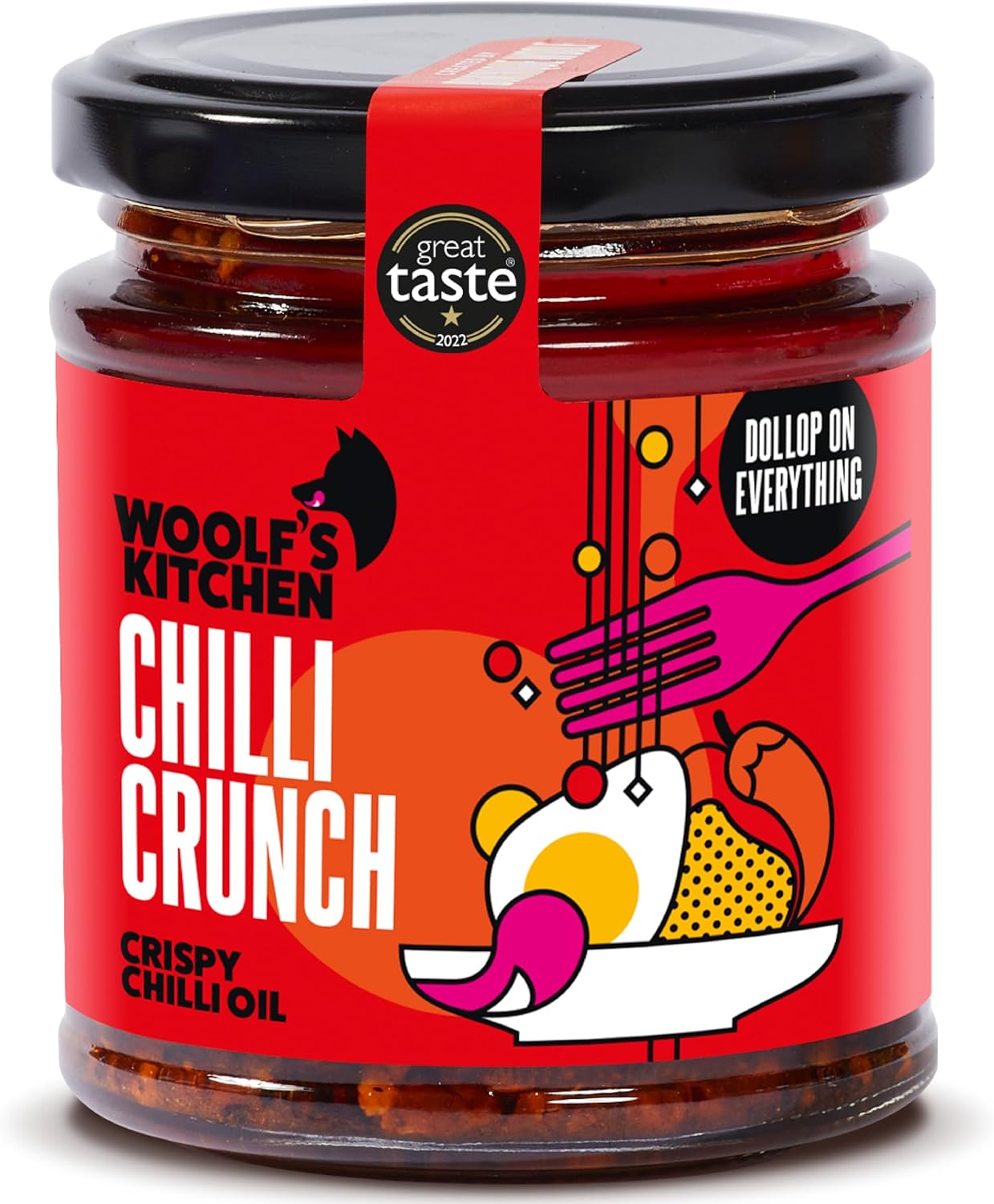 The Woolf’s Kitchen | Chilli Crunch | Crispy Umami Delight | Ultimate Crispy Chilli Oil | Amplify Your Asian & Thai Dishes | Versatile Condiment | 190ml