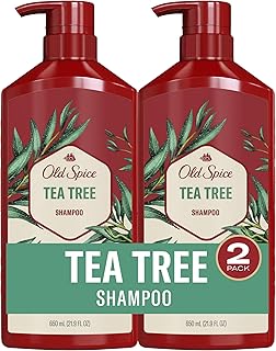 Old Spice Tea Tree Shampoo for Men, Cooling Shampoo with Tea Tree, Removes Built Up Dirt and Oil, 21.9 Oz Each, Twin Pack