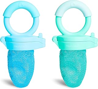 Munchkin Baby Feeder for Fresh Food and Fruit, 2 Pack, Blue/Mint