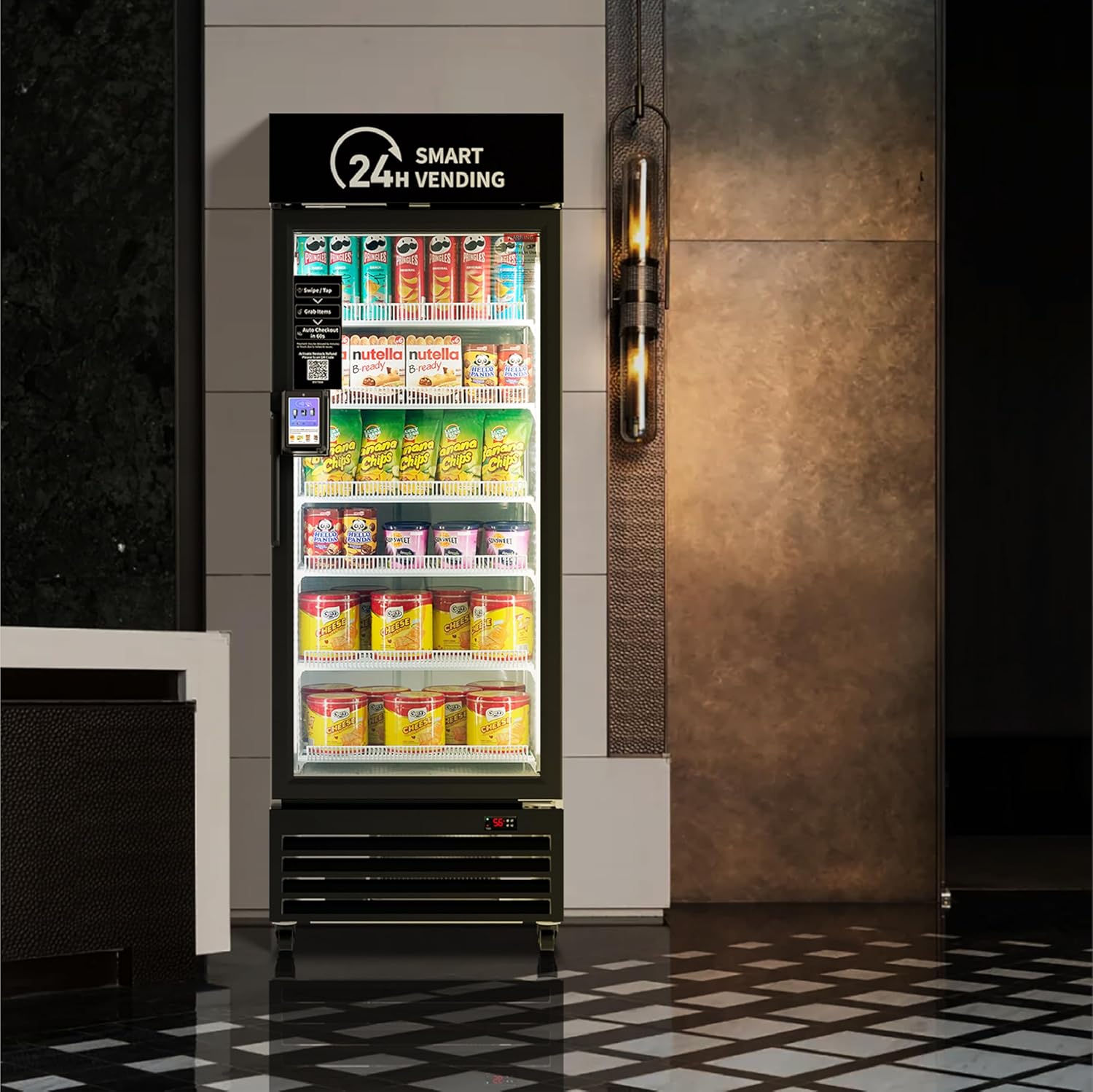 Smart Vending Machine, US-460CT Combo Vending Machine for Snacks & Drinks, Real-Time Inventory Monitoring, Perfect for Office, School, Gym, Hotel (368 Bottles)