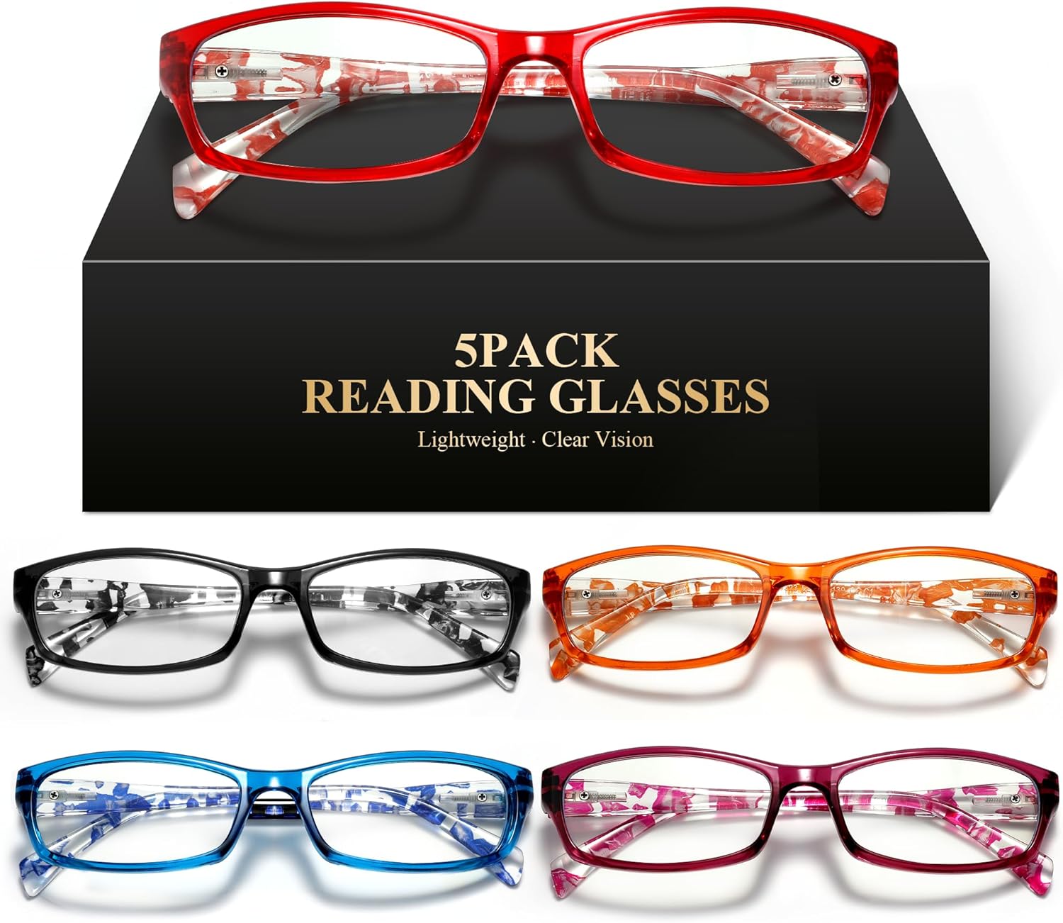 Reading Glasses for Women Men- Blue Light Blocking Spring Hinge Computer Readers Anti Glare UV Eyeglasses