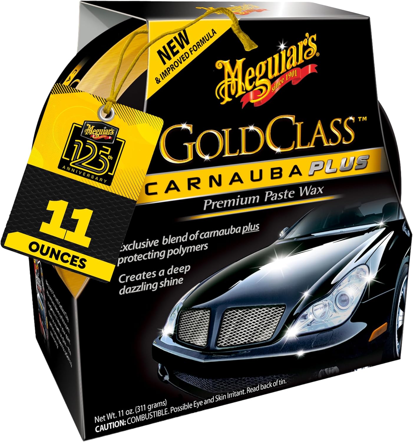 Meguiar's G7014J Gold Class Carnauba Plus Premium Paste Wax, Creates a Deep Dazzling Shine – 11 Oz Container