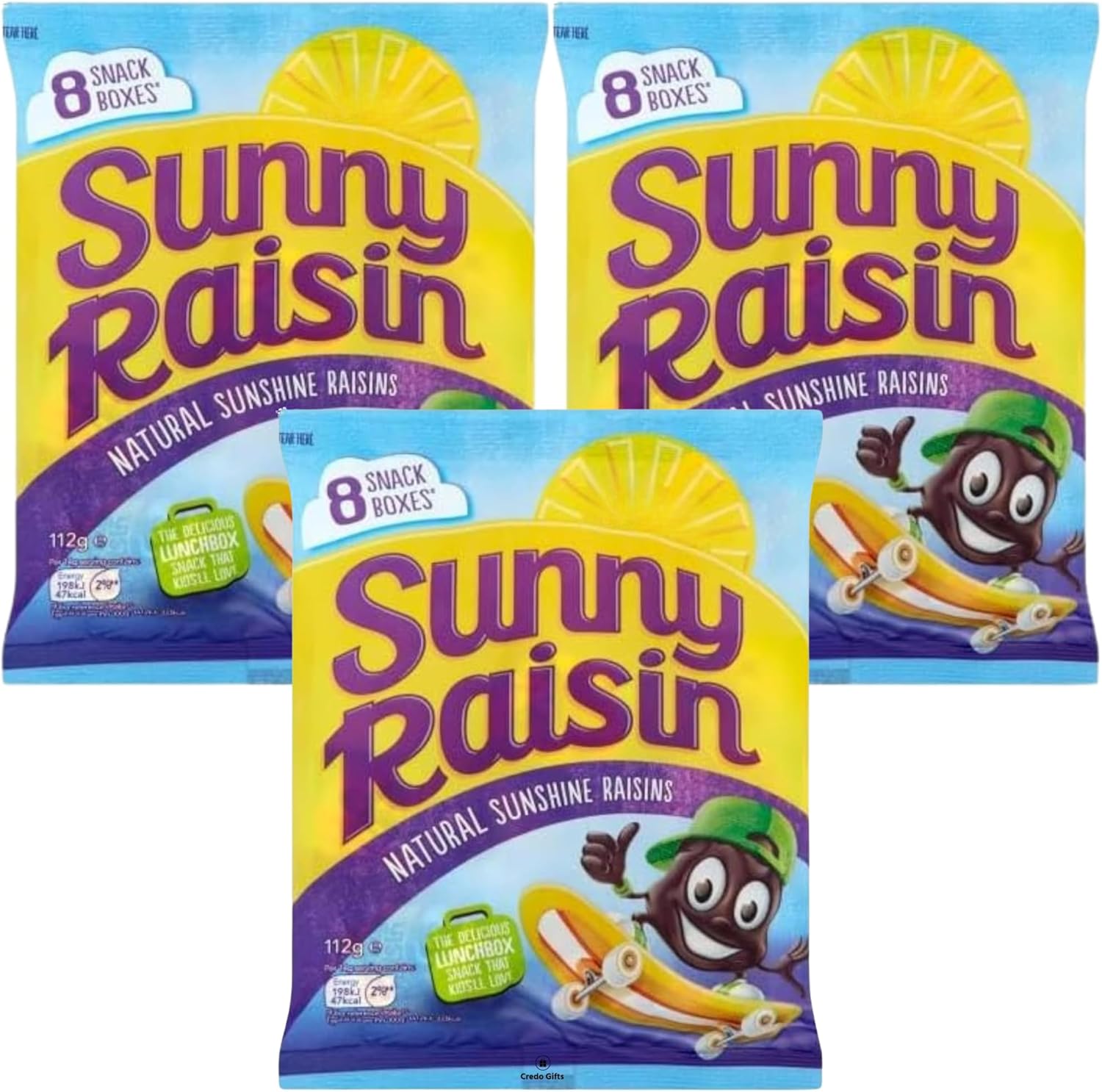 Dried Fruit Bundle With Whitworths Sunny Raisins Jumbo 8 Pack 8x14g (3 Pack)