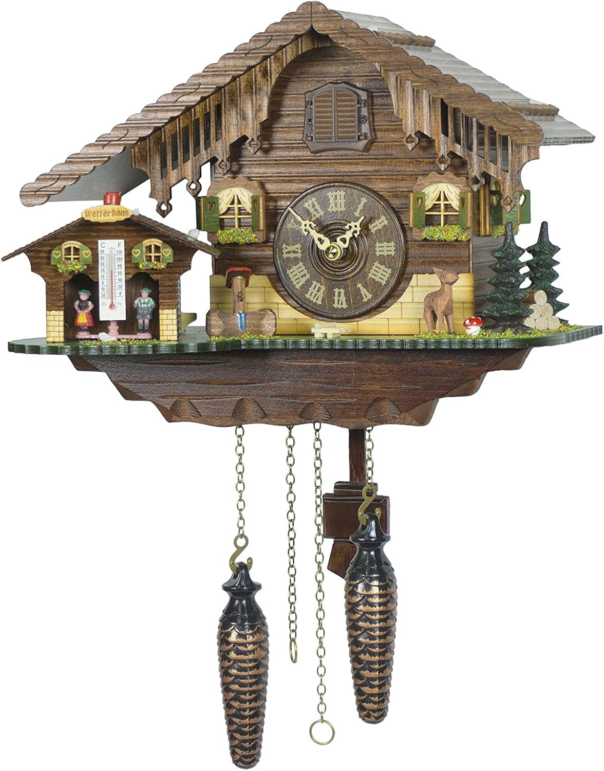 Trenkle Quartz Cuckoo Clock Swiss House with Weather House TU 415 Q