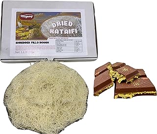 Kataifi Shredded Fillo Dough for Dubai Chocolate Bar Pistachio, Kadayif for Knafeh Pistachio Chocolate Bar Pastry 1.1 Lb 500 gr Knafeh Kunafa Katafi Kunefe Kadaifi Phyllo Dough Chilled Kadafi Dubai Katifi Kanafeh (Cardboard Box)