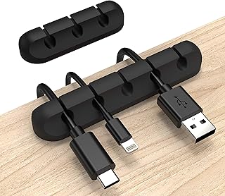 Cord Organizer, Cable Clips Cord Holder, Cable Management USB Cable Power Wire Cord Clips, 2 Packs Cable Organizers for Car Home and Office (5, 3 Slots)