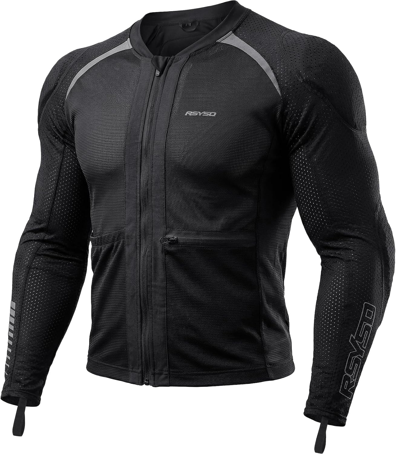 Men's Mesh Motorcycle Jacket with CE Certified Protective Armored Motorcycle Shirt with Reflective Strips, All Season Motorcycle Riding Shirt for Motorcycle Bicycle Scooter Riding Gear