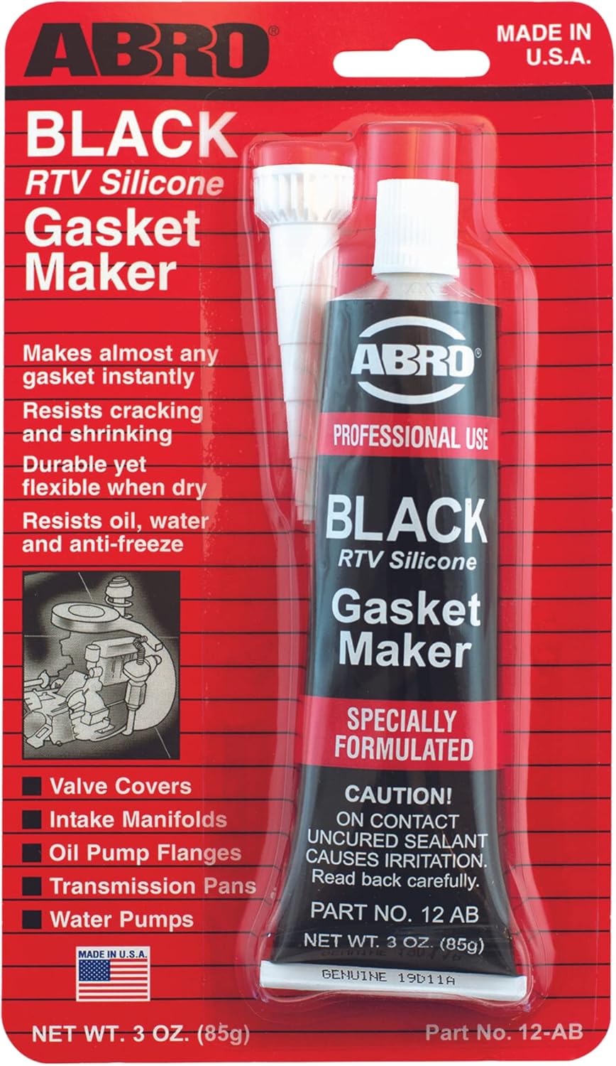 ABRO RTV Silicone Sealant and Gasket Maker: Up to 500 Degree F Heat, High Temp Silicone Sealant, 3 oz/85g Tube - Black