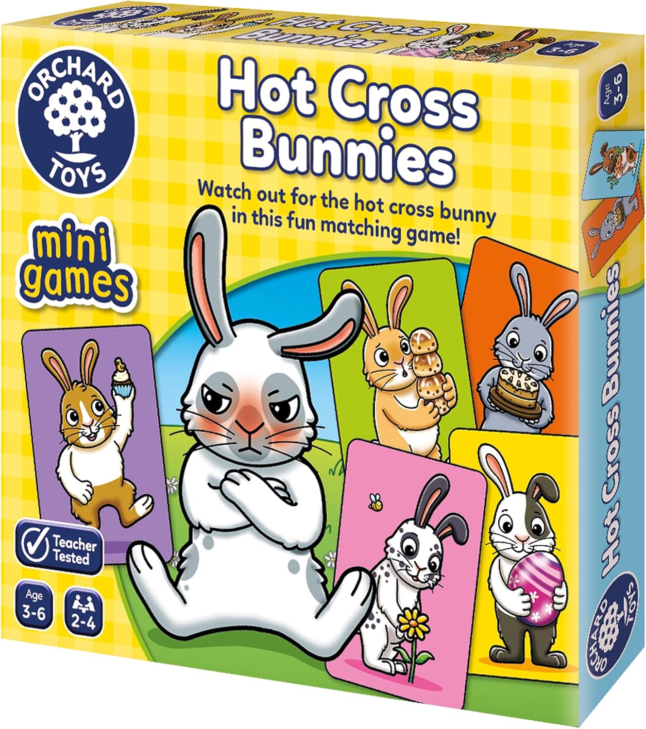 Orchard Toys Hot Cross Bunnies Snap and Pairs Game Small and Compact Travel Game For Kids Age 3-6 Mini Game Massive Fun