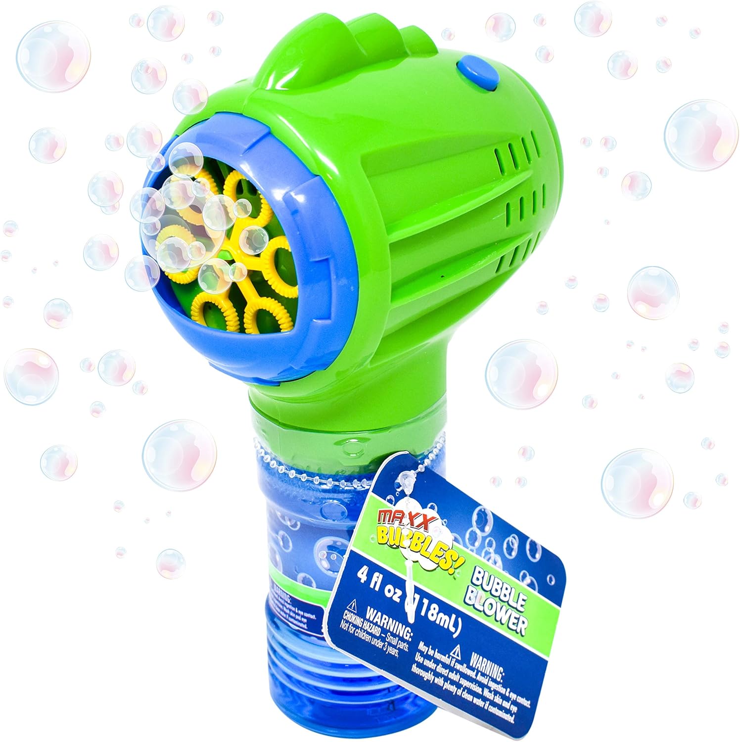 Sunny Days Entertainment Bubble Blower with Refill Solution – Non-Toxic Bubble Gun Toy for Kids – Maxx Bubbles