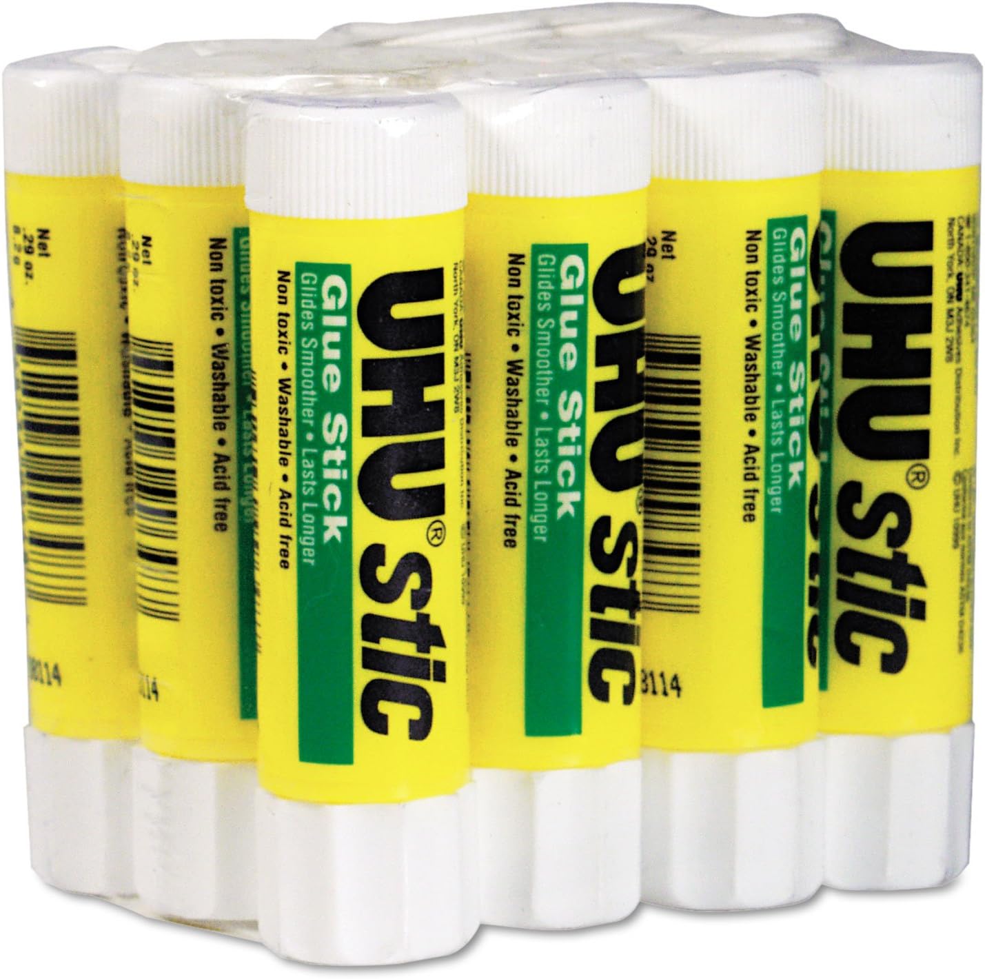UHU Stic Permanent Clear Application Glue Stick, 0.29 oz, 12 Sticks per Pack (99450)