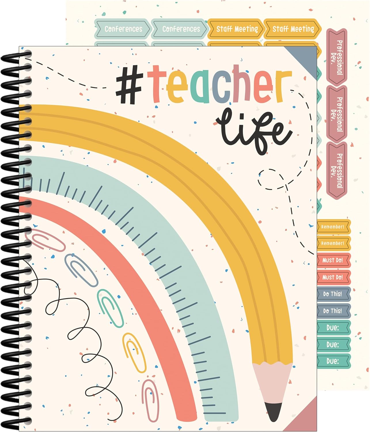 Carson Dellosa We Belong Boho Teacher Planner, 8" x 11" Spiral Bound Planner With Planner Stickers, Undated Daily Planner, Weekly Planner & Monthly Planner, School Supplies for Classroom Organization