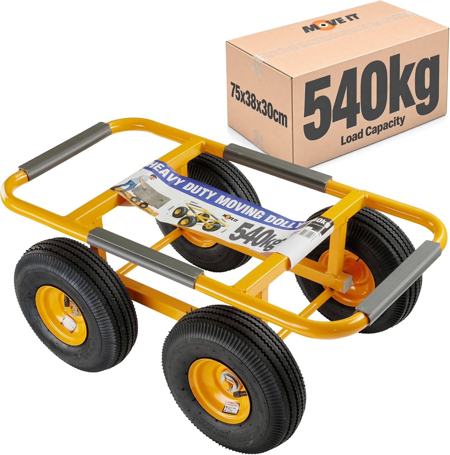 Move-It Heavy-Duty Dolly Trolley Removal Cart, 540kg Load Capacity, Steel