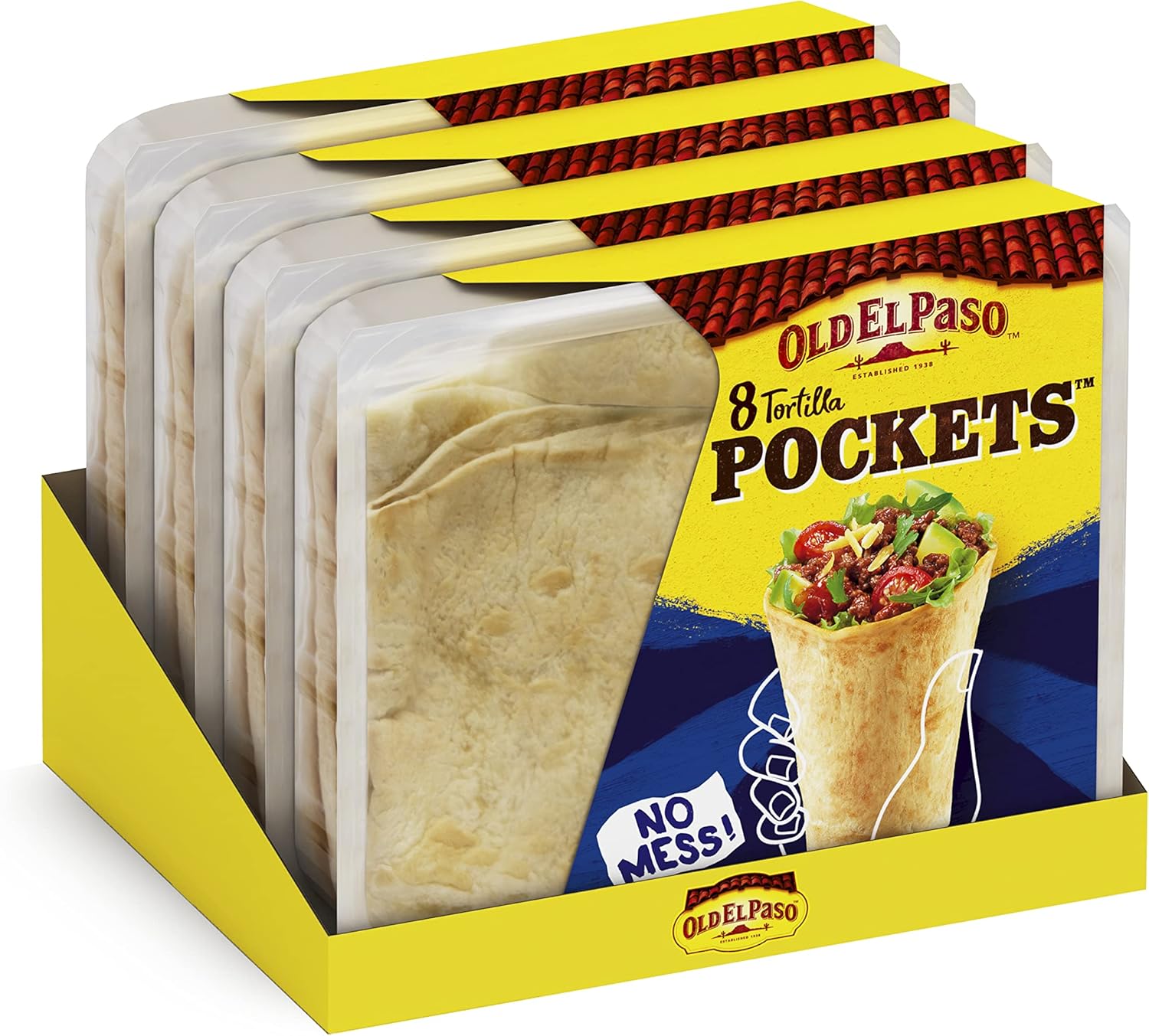 Old El Paso Tortilla Pockets Mexican Tortilla Wrap 223g (Pack of 4)