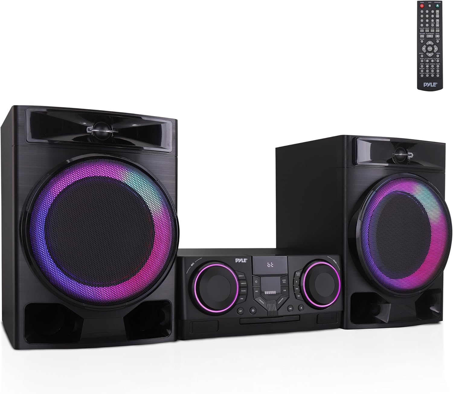Pyle Mini Hi-Fi Home Stereo System - 160W Wireless BT Streaming with MP3, DVD, CD Playback, Dual USB Ports for Recording & CD Ripping, FM Radio, Digital Amplifier, Remote Control, Black