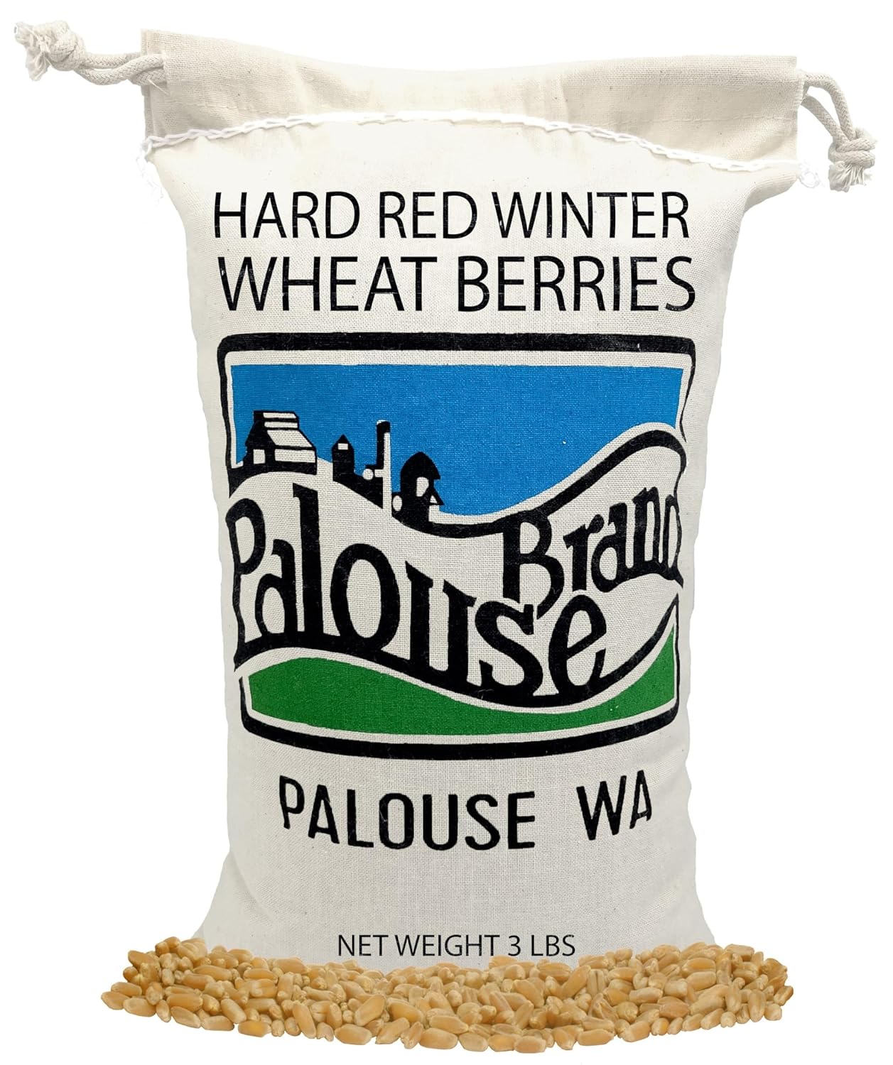Certified Glyphosate Residue Free Hard Red Winter Wheat Berries | 3 LBS | Family Farmed in Washington State | Non-GMO Project Verified | 100% Non-Irradiated | Certified Kosher Parve | Field Traced | Cotton Bag