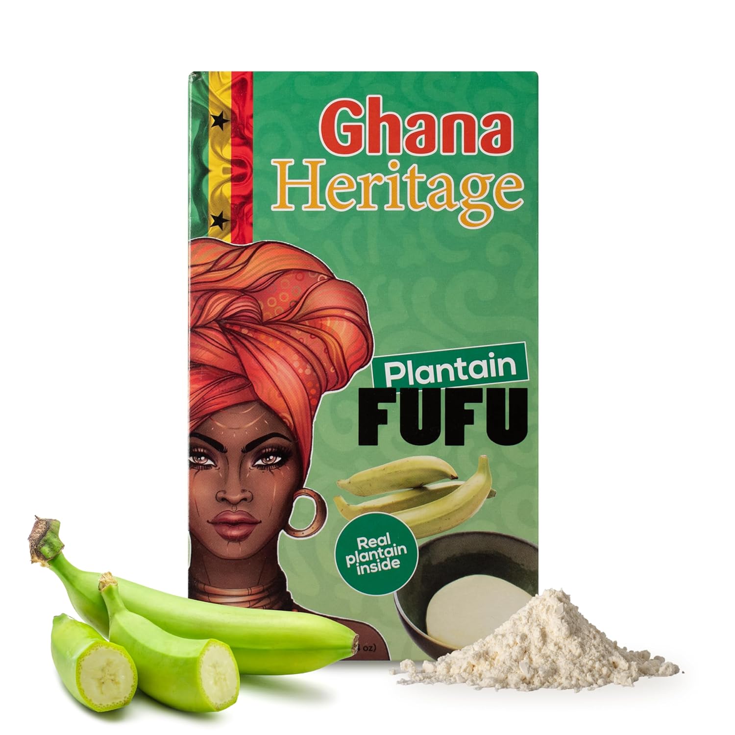 Ghana Heritage Plantain Fufu Flour - Versatile Fufu Mix for Traditional Swallow Maker Meals - African Fufu Powder for Plantain Fufu Dishes - Ideal for Soups, Stews