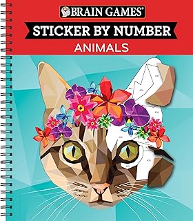 Brain Games - Sticker by Number: Animals (28 Images to Sticker)