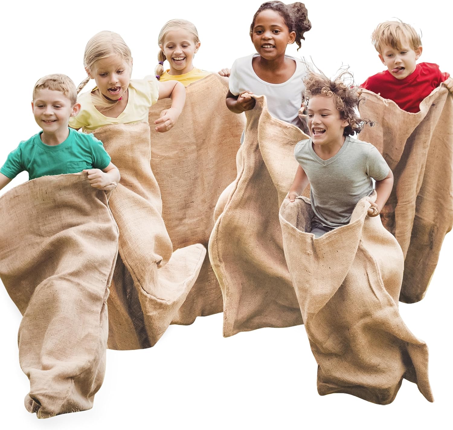 JOYIN 6 Pack Large Burlap Potato Sack Race Bags, 39" x 25" Potato Sacks Racing Bags for Kids & Adults,Outdoor Play, Family Reunion, Outdoor Picnic Party, Outside Yard Lawn Easter Carnival Games