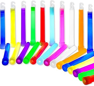 Premium 25 Pack Glow Sticks - Bulk Pack of Ultra Bright, 6-Inch Multi-Color Sticks with Safety String Lanyard, Individually Wrapped, 12 Hour Duration Glow Stick
