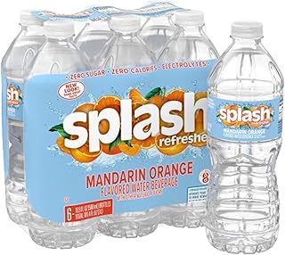 Splash Refresher Mandarin Orange Flavored Water, 16.9 Fl Oz, Plastic Bottle, Pack of 6