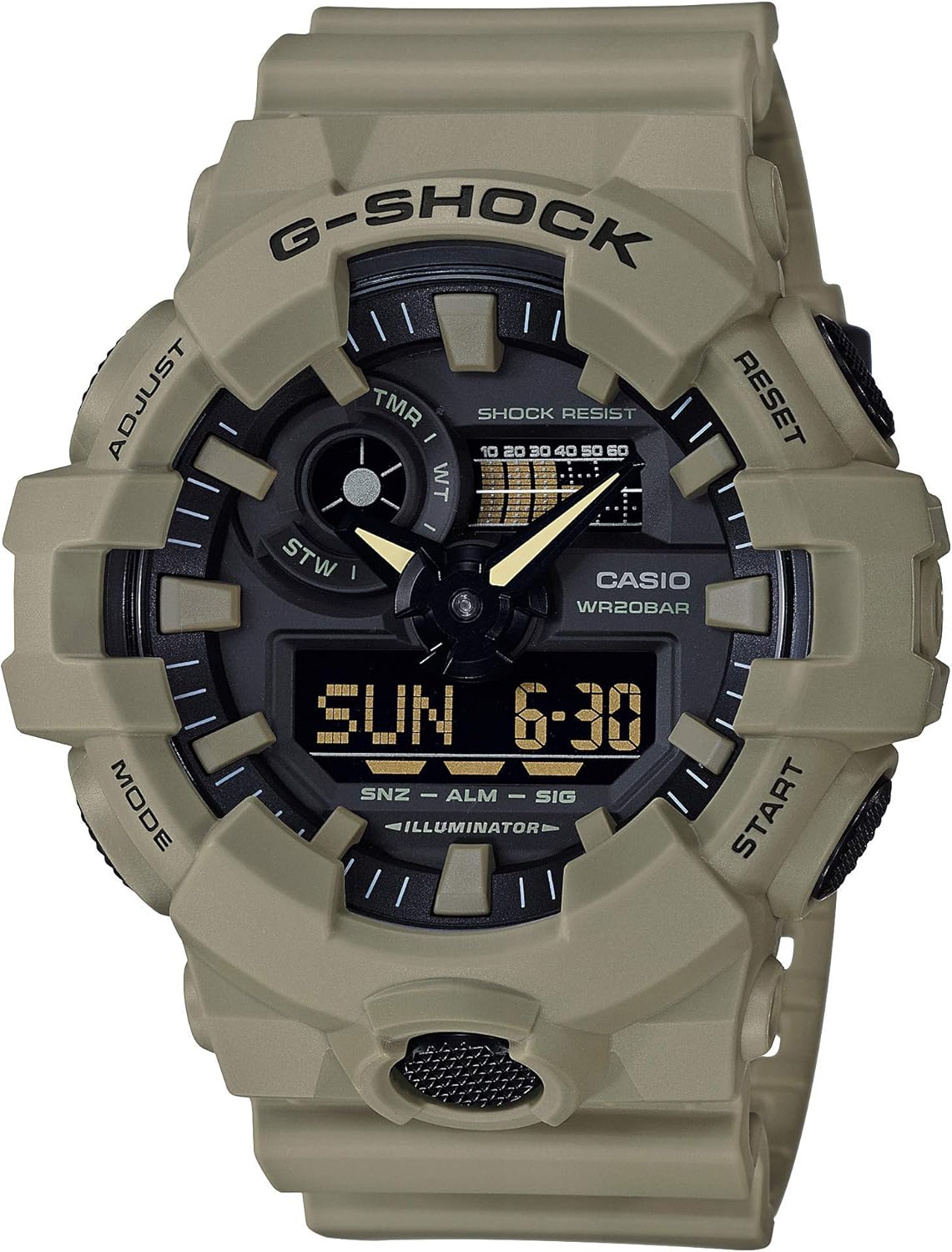 Casio Men's XL Series G-Shock Quartz 200M WR Shock Resistant Resin Color: Matte Tan (Model GA-700UC-5ACR)