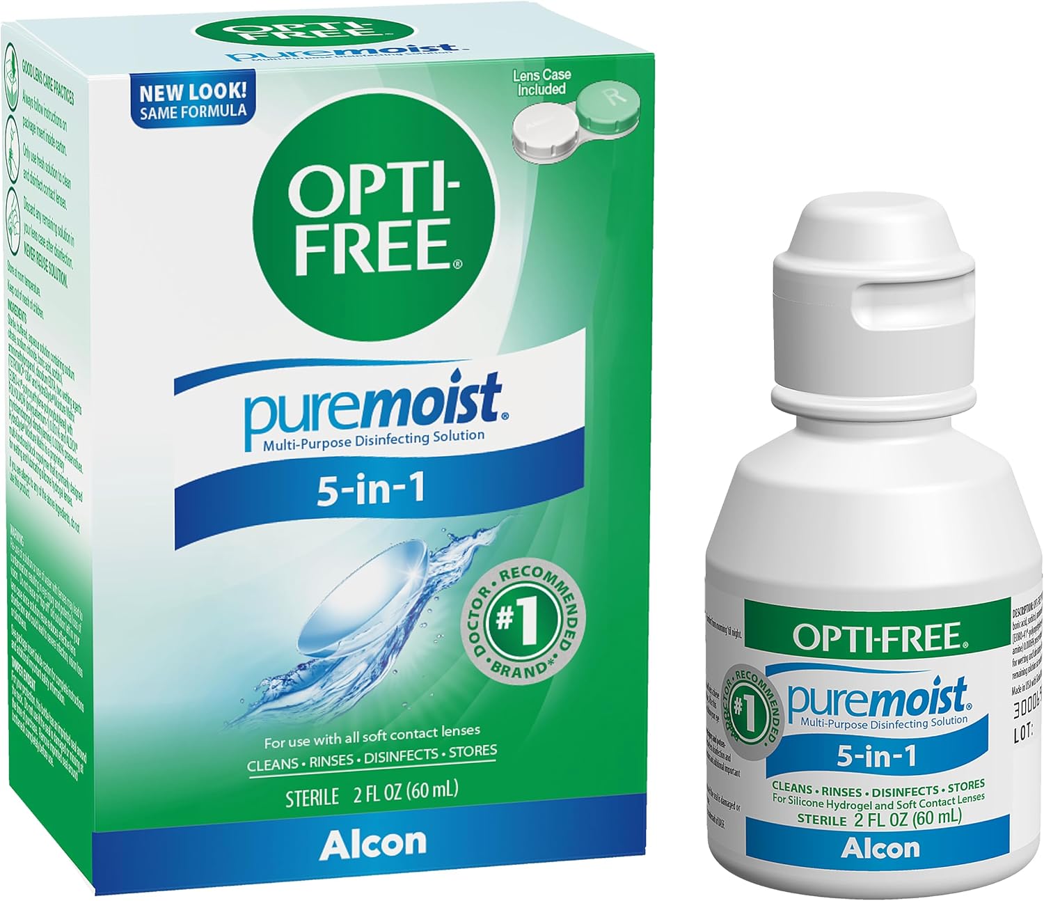 Alcon Opti Free Disinfecting Solution, Multi-Purpose, All Day Comfort, Pure Moist, 2 Oz