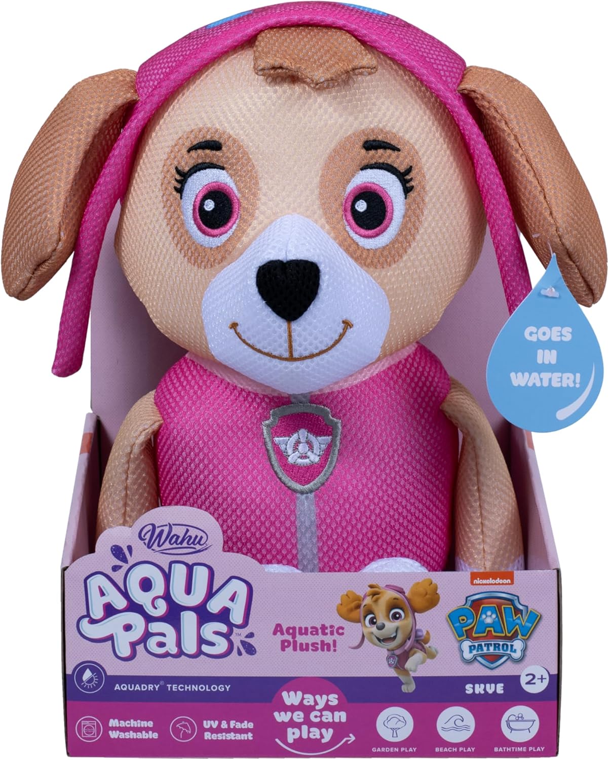 Wahu Aqua Pals: Paw Patrol - Skye | Waterproof Kids Plush Toy | Perfect for Indoor and Outdoor Play | Ages 2 Plus