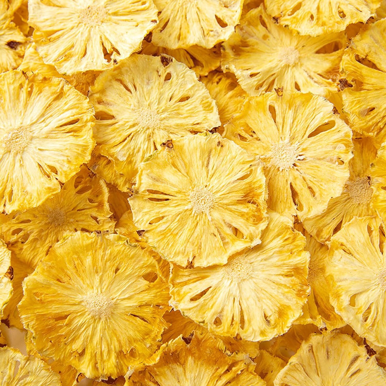 Mkostlich Dried Pineapple Slices, Dehydrated Pineapple Slices for Cocktail Garnish Drinks Baking Fruit Tea, No Sugar Added No Sulphur, Edible Dry Pineapple Flowers, 100g/3.52oz (Pack of 2)