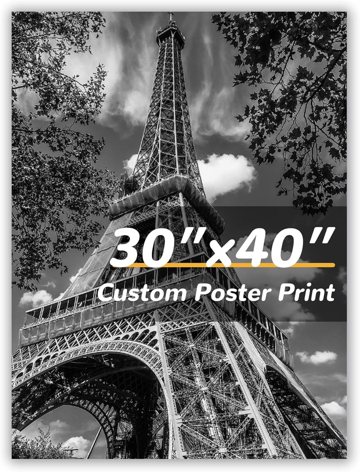 Custom Poster Prints 30x40 inch Personalized Photo to Canvas Pet/Family Gifts Durable and Waterproof, Home Decor Wall Art Prints