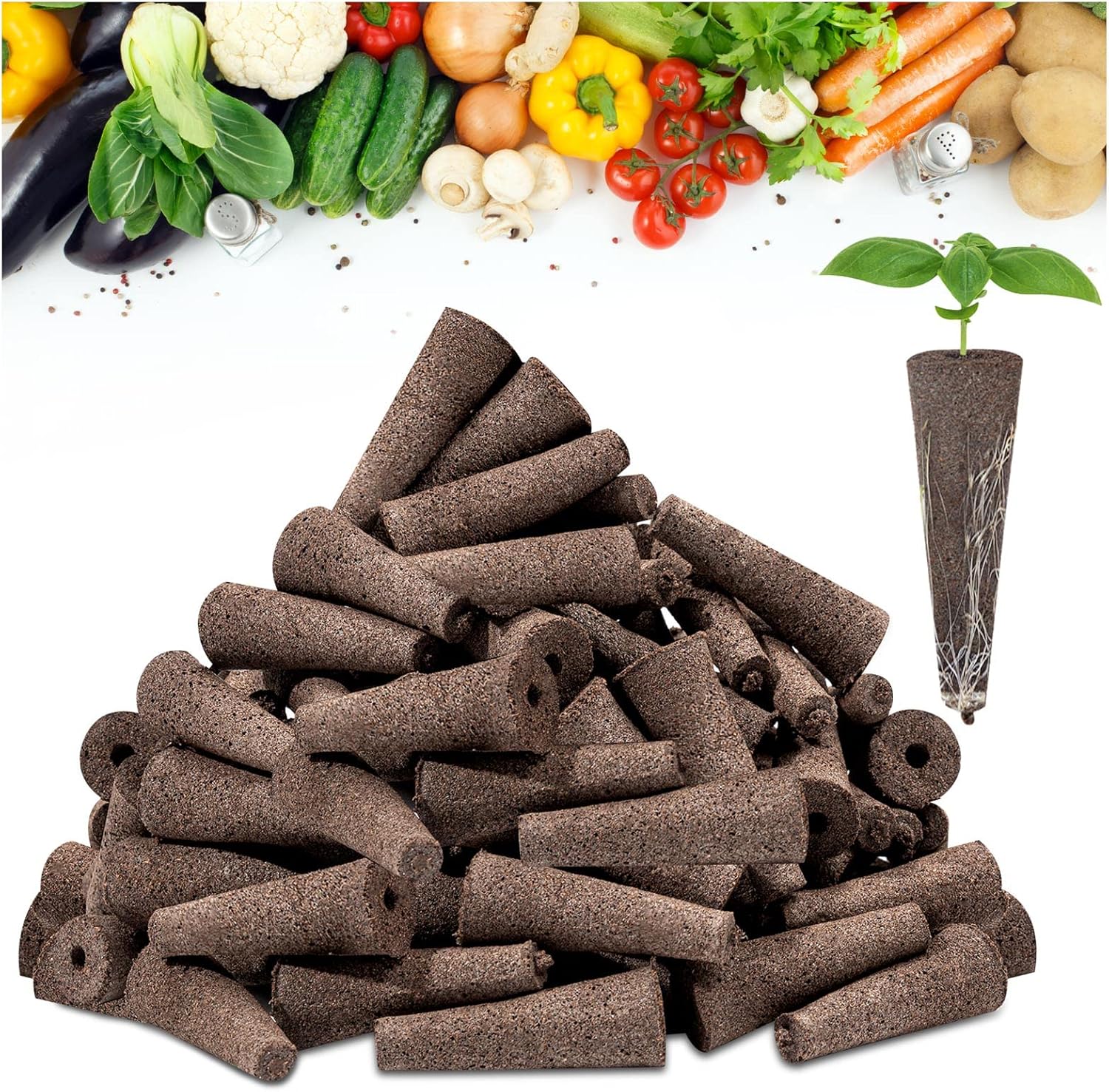 70 Pack Grow Sponges, Seed Pods Replacement, Sponges Seed Growth kit, Bulk Grow Sponges for Indoor Garden System(Brown)
