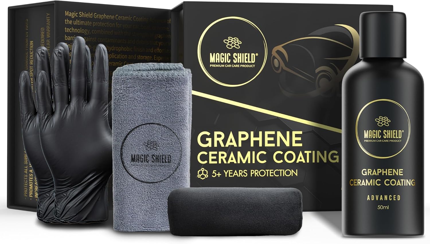 Graphene Coating for Cars │ Self-Healing, 5+ Years Durability │ Advanced SiO2 Ceramic Protection - High Gloss, Anti-Scratch - Perfect for Cars, Motorcycles, Marine, and RVs