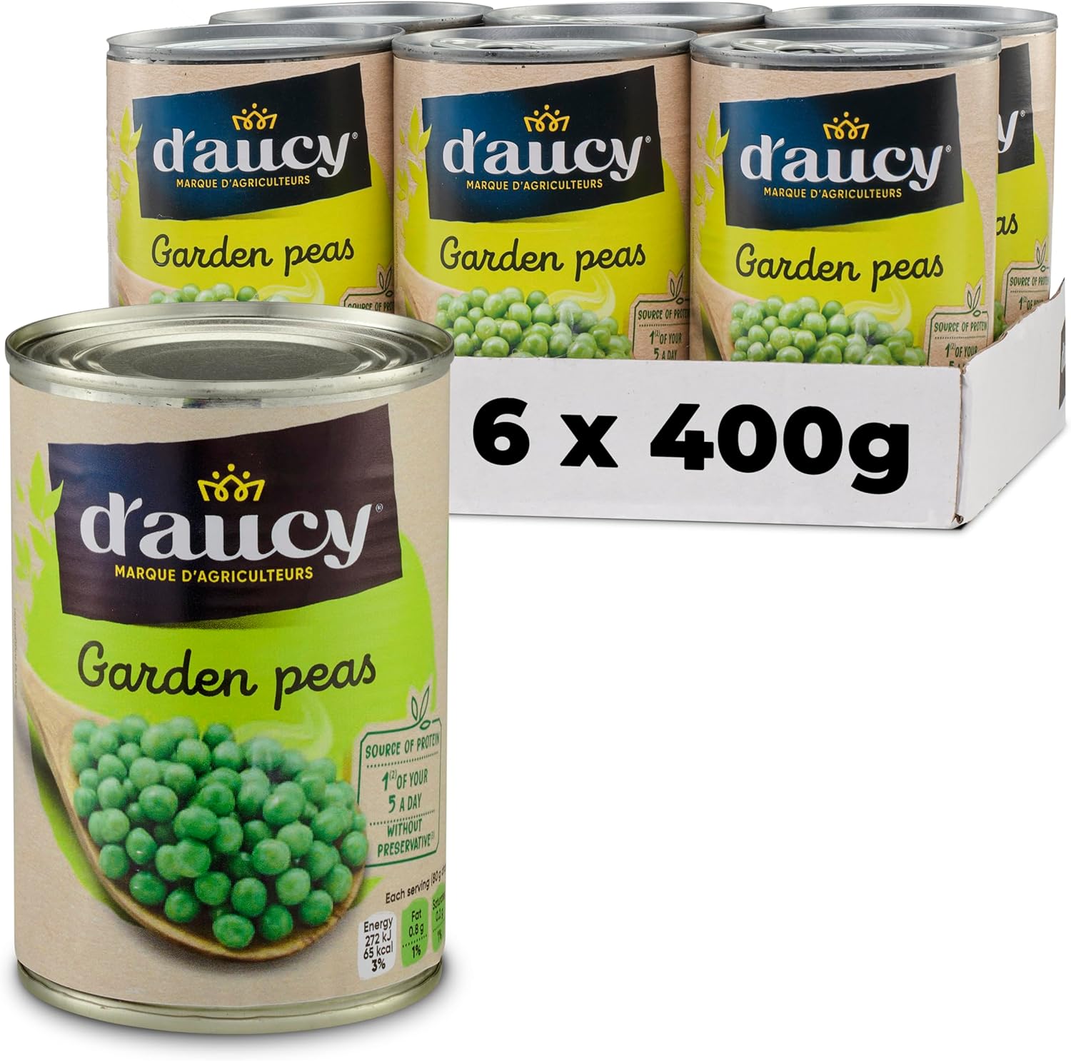 D'Aucy Garden Peas 400g (Pack of 6)