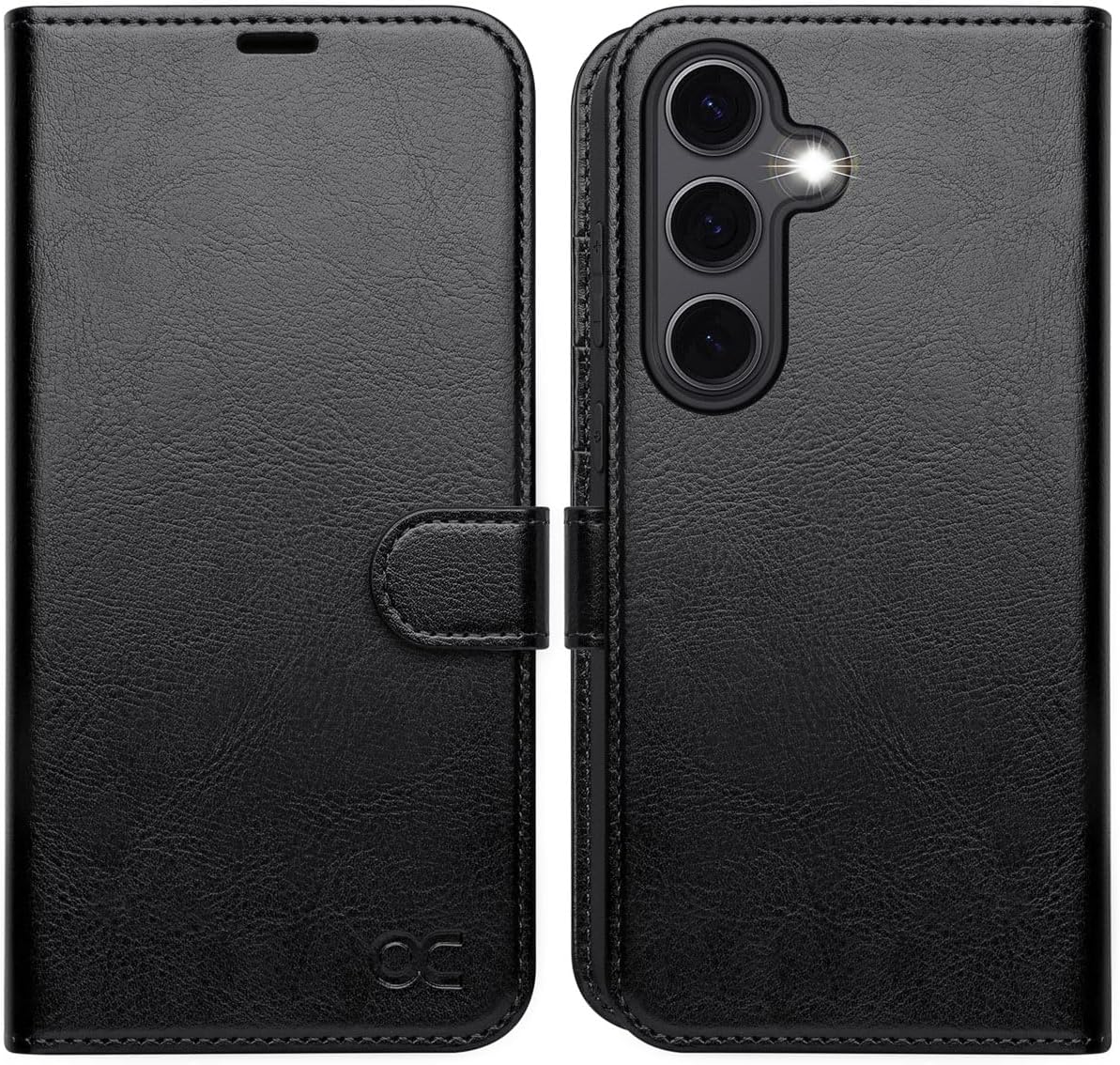 OCASE Compatible with Samsung Galaxy S24 FE Wallet Case, PU Leather Flip Folio Case with Card Holders RFID Blocking Kickstand [Shockproof TPU Inner Shell] Phone Cover 2024 - Black