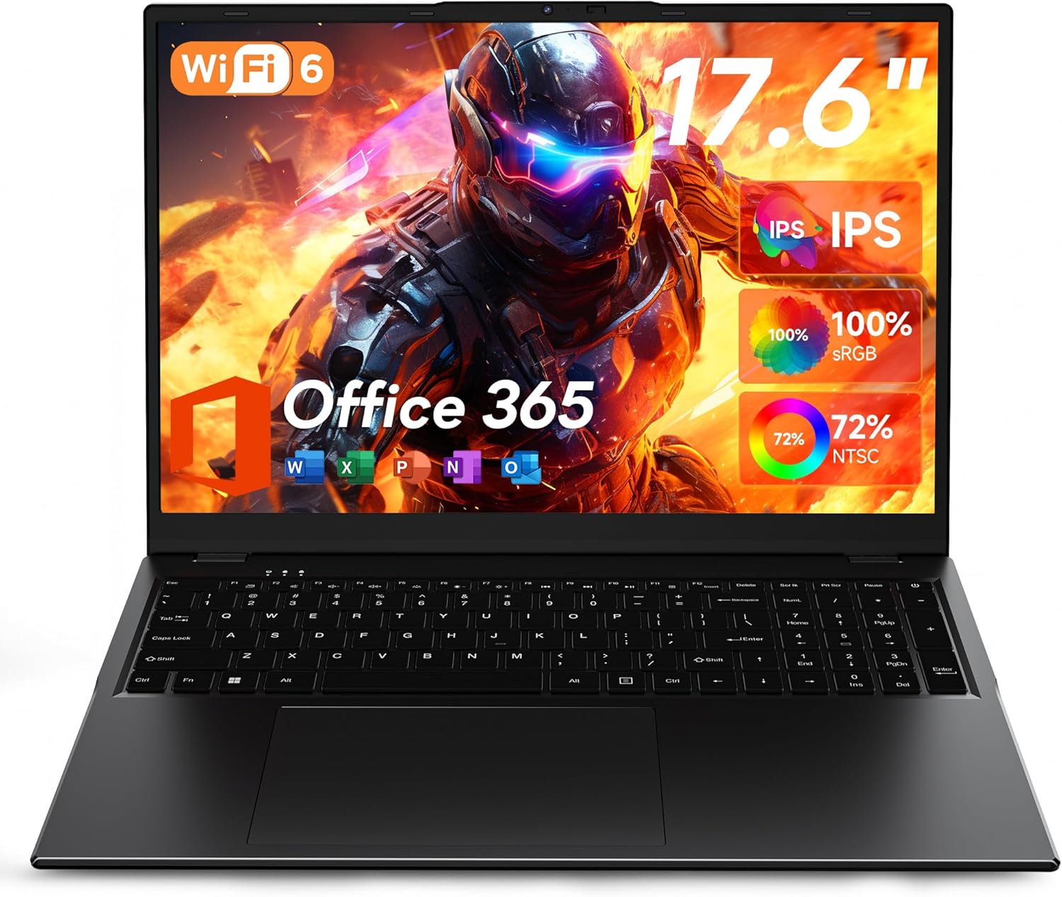 jumper 17.6 Inch Laptop with Office 365, N95 CPU,16GB RAM 1TB SSD+128GB Storage,100% sRGB FHD Display,Windows 11, Backlit Keyboard, WiFi-6,7000mAh, DC Fast-Charging,Laptops for Students and Business