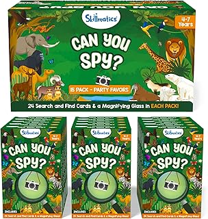 Skillmatics Party Favors (Pack of 15) - Can You Spy Animals Cards Set, Goodie Bag for Kids, Play Search & Find Educational Games, Gifts for Girls, Boys Ages 4, 5, 6, 7