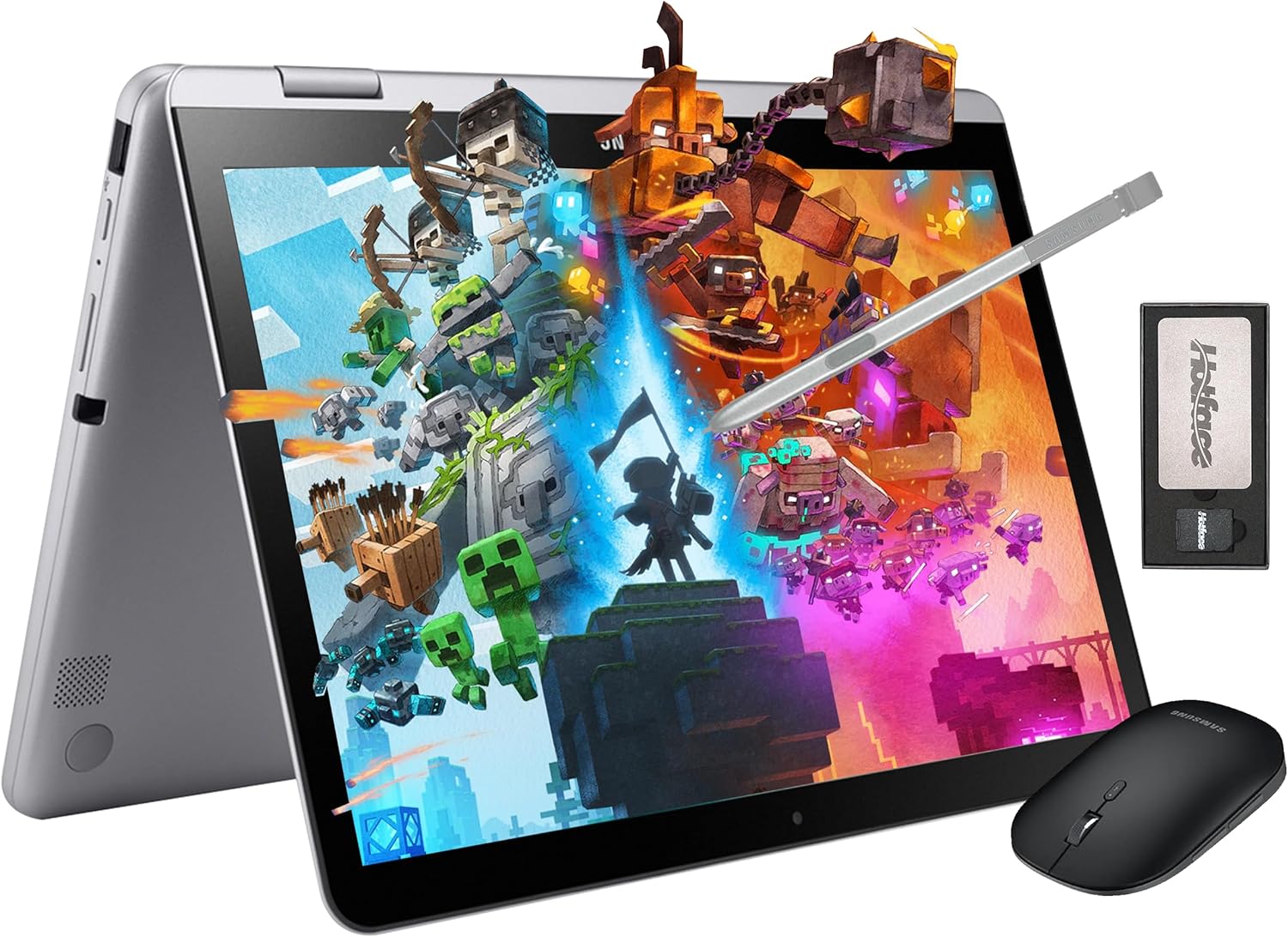 Samsung 12.2" FHD 2-in-1 Touchscreen Chromebook Plus Laptop for Business&Students, Intel Dual-Core, 4GB RAM, 224GB Storage(64GB eMMC+160GB Docking Station Set), Stylus Pen, Wireless Mouse, Silver