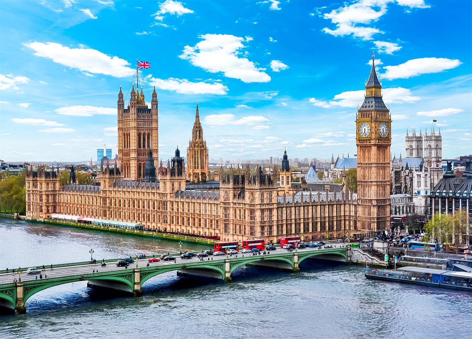 Big Ben Jigsaw Puzzles for Adults 1000 Jigsaws | Large Poster Included, Back Letters Hints/A-D Sections, Dust-Free, Finished Size 70×50cm, Family Indoor Activity