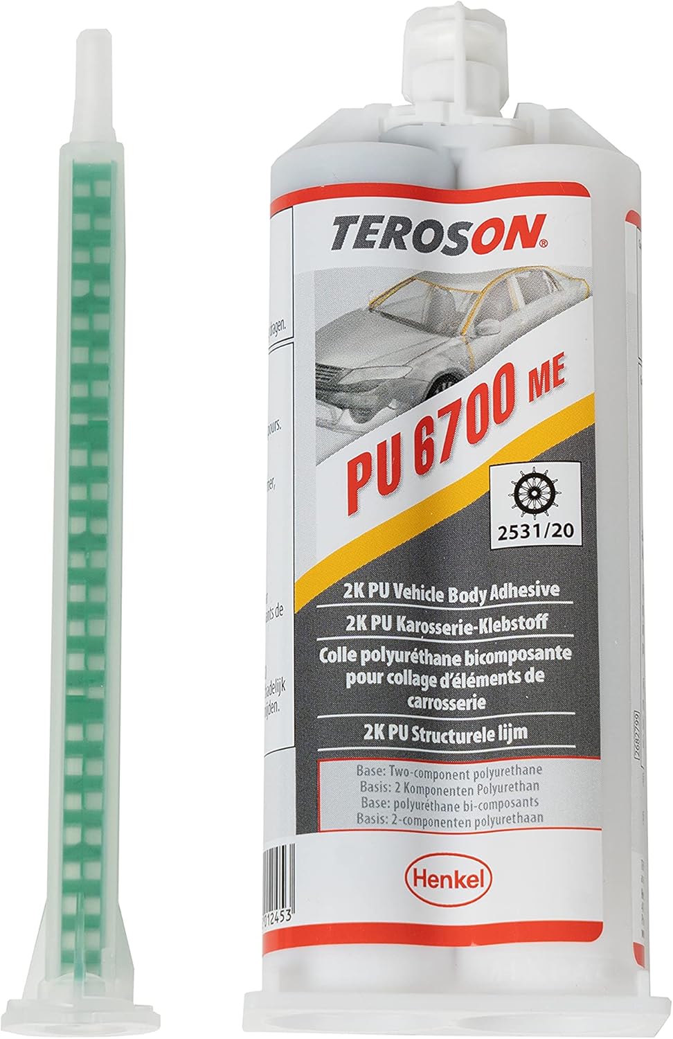 Teroson PU 6700 ME, 2 Part Metal Adhesive for Bonding of Stainless Steel, Aluminium and More, 2 Component Glue for Car Body Repair, 50ml