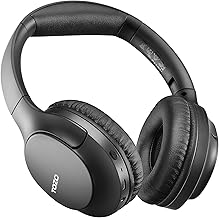 TOZO New Version Bluetooth 5.4 Headphones, ENC Call Noise Cancelling with Mic Over Ear Wireless Headset Foldable with 70H Playback, Stereo Bass, EQ Modes via Button & APP for Travel Home Black