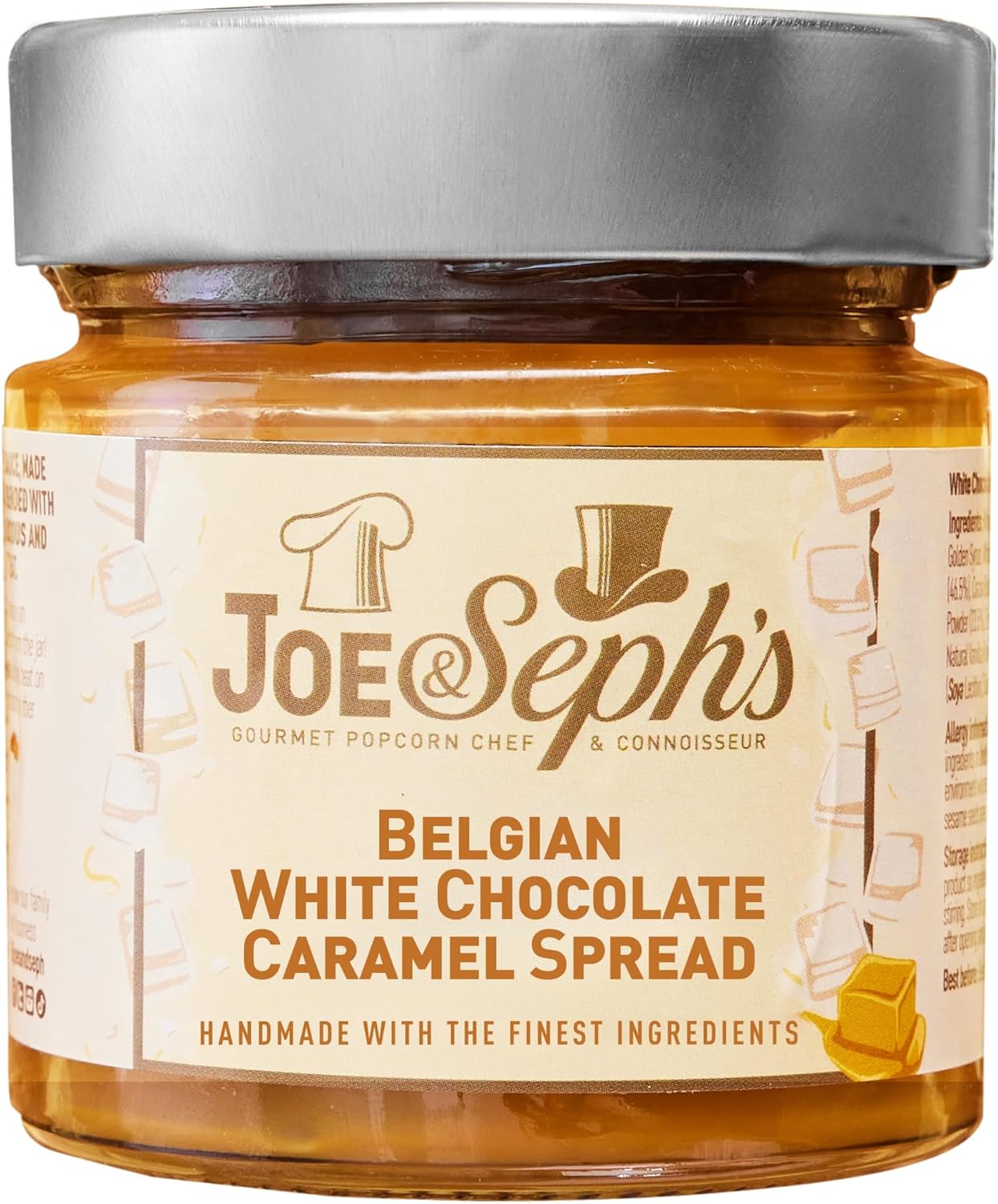 Joe & Seph’s White Chocolate Caramel Sauce (1x230g) | Smooth Gourmet Dessert Topping & Sweet Indulgent Treat