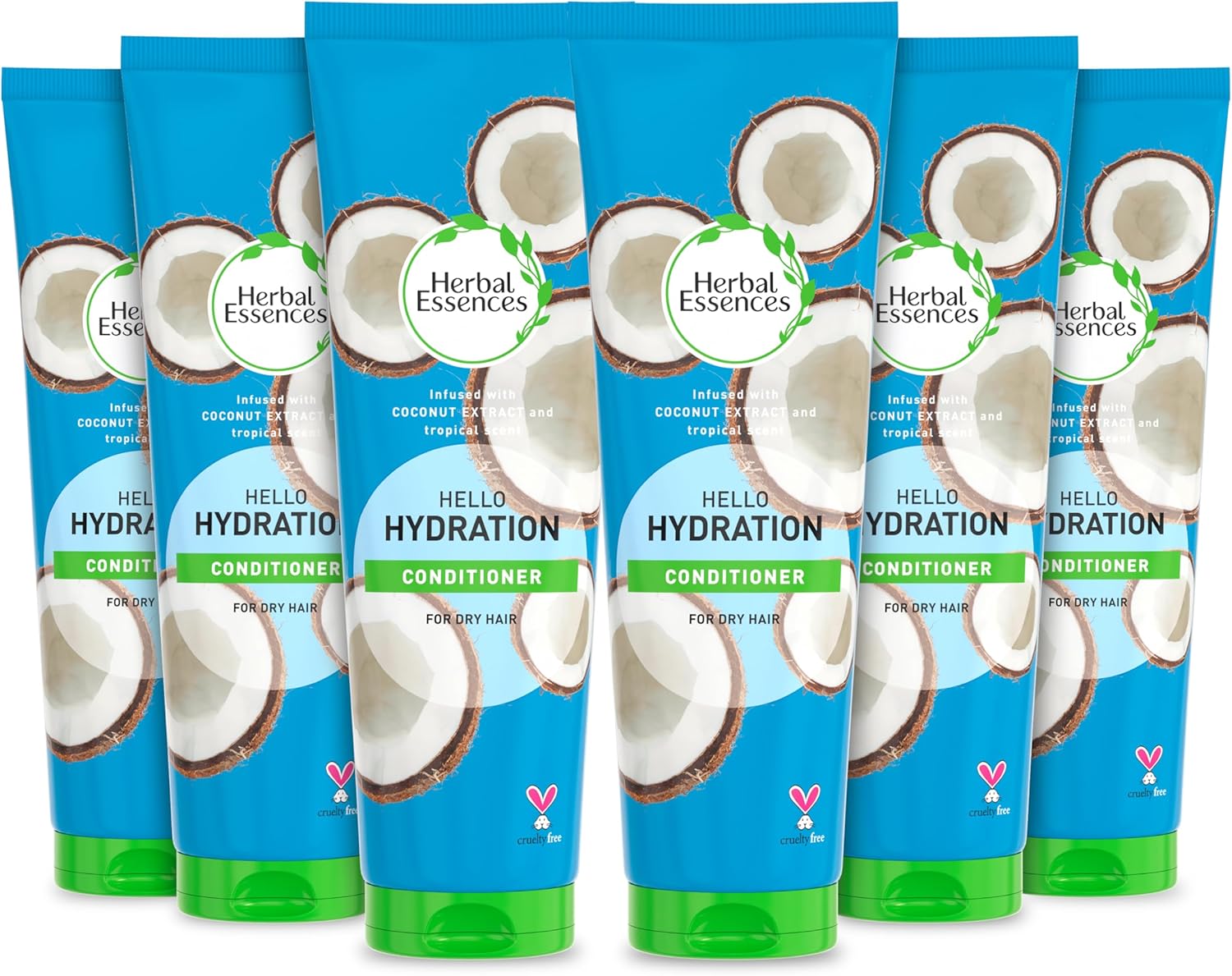 Herbal Essences HELLO HYDRATION Conditioner, Moisturizes Dry Damaged Hair, Pack of 6 x 275ml