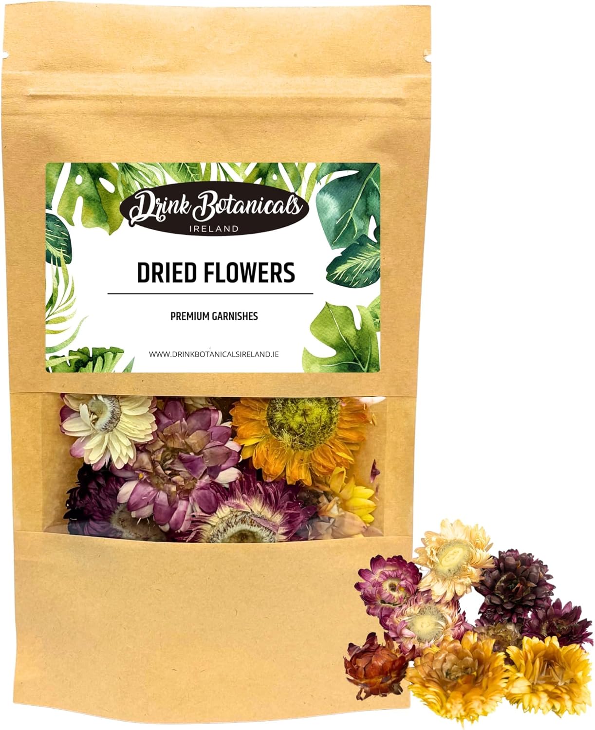 Food Grade Dried Mixed Flowers | 20+ Flowers | 100% Natural | Dried Flowers | Cocktail Toppers | For Garnishing Cocktails, Cake Decoration, Tea Infusions | 20 Grams, 0.7 oz | Drink Botanicals Ireland