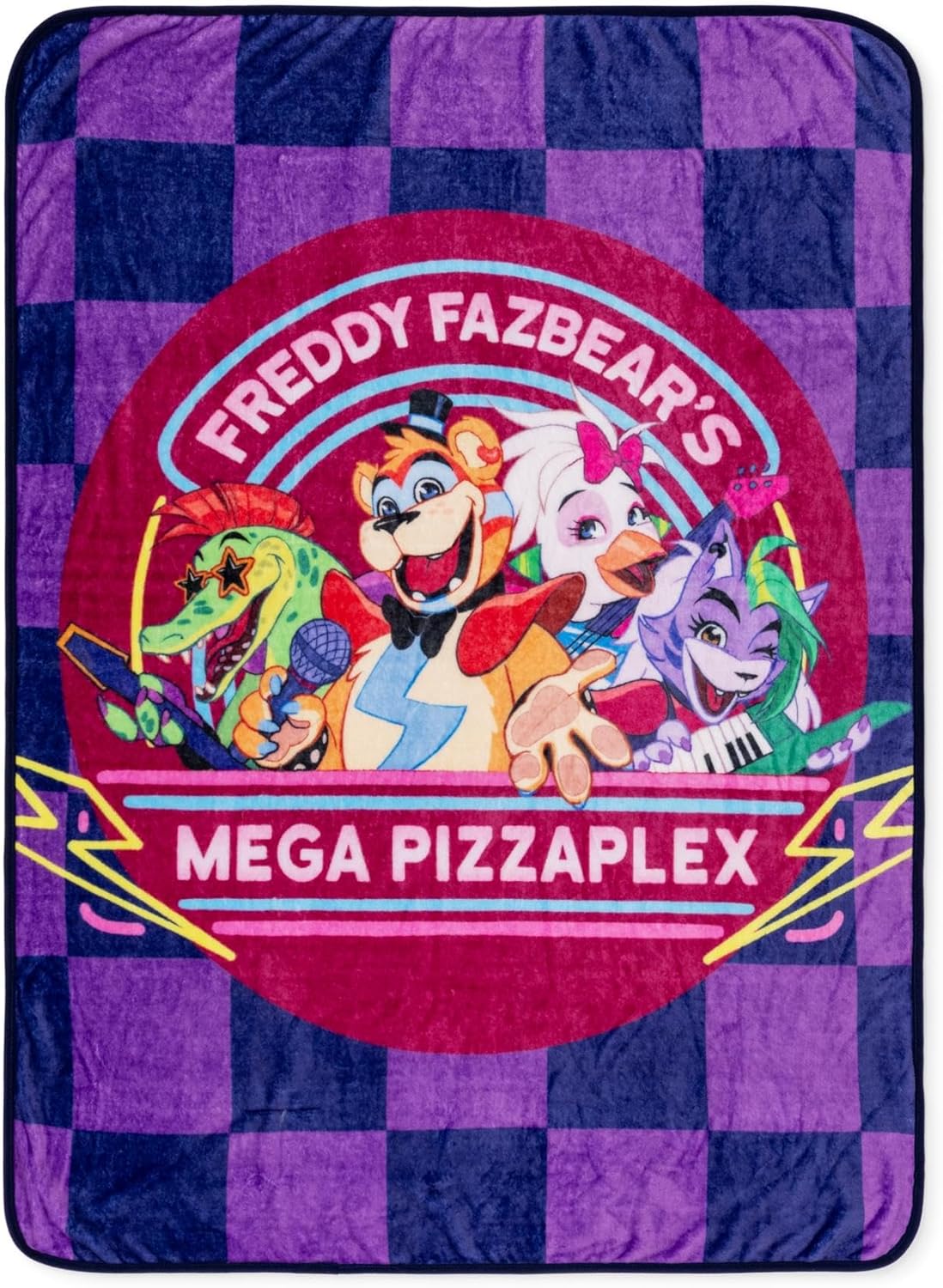 Five Nights at Freddy's Mega Pizzaplex Fleece Throw Blanket | Soft Polyester Cover for Sofa, Bed | 50 x 60 Inches
