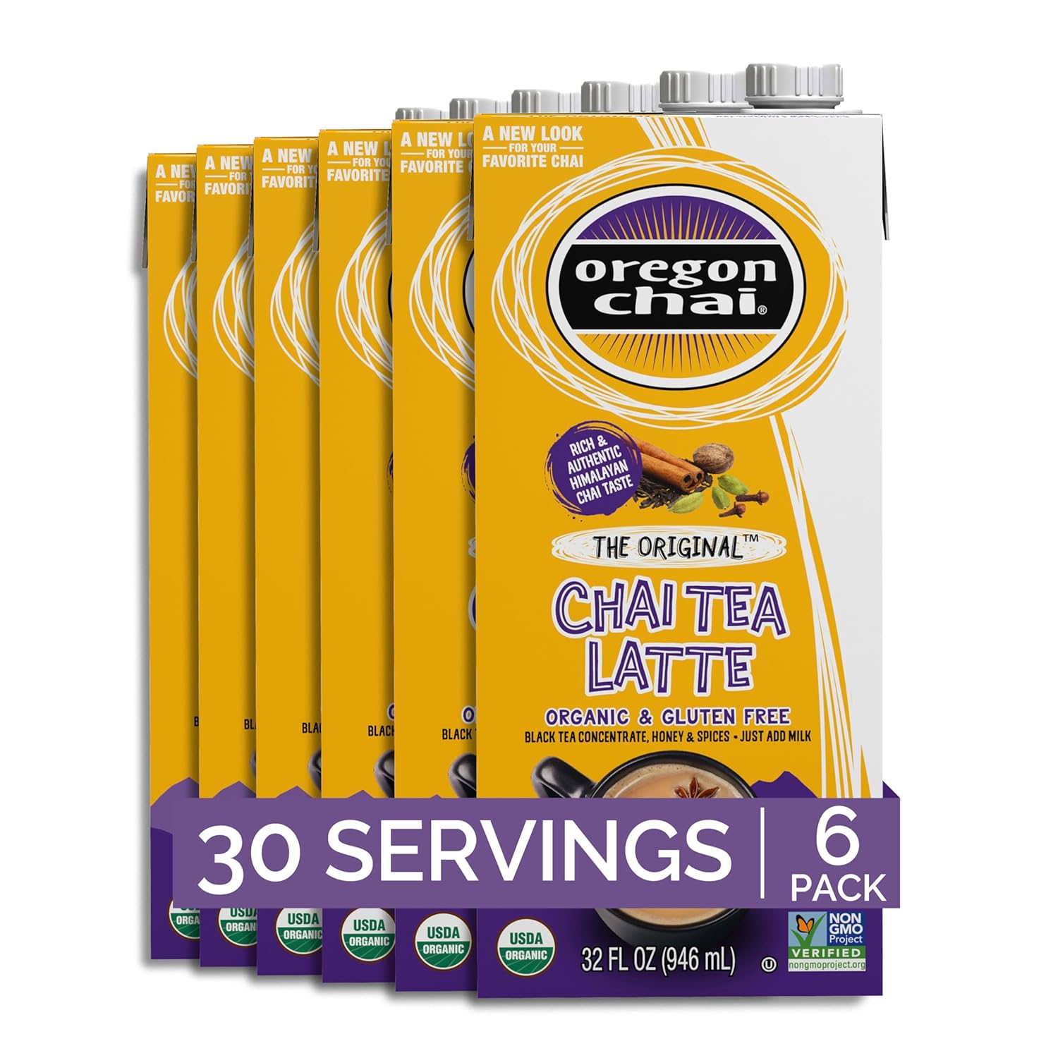 Oregon Chai Original Chai Concentrate, 32 Fluid Ounce (Pack of 6)