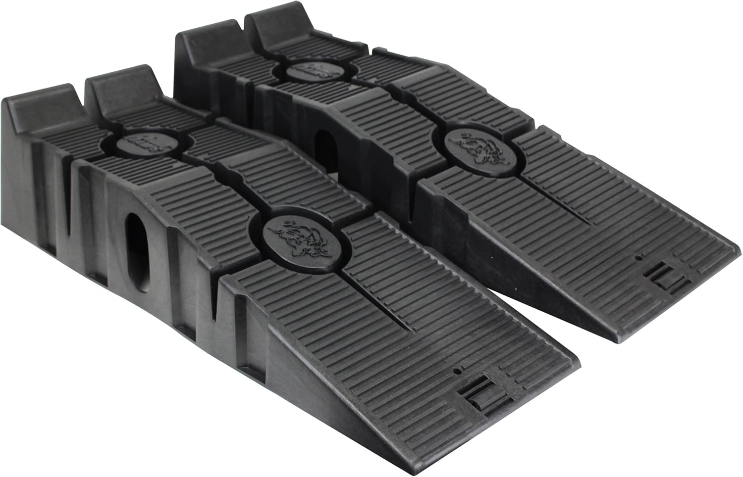 FloTool 11909ABMI RhinoRamp Vehicle Ramp Pair - Ideal for Stress-Free Home Garage Maintenance - Reduces Slippage - Works with Low Clearance Vehicles - 12,000lb GVW Capacity - Extra-Wide Design