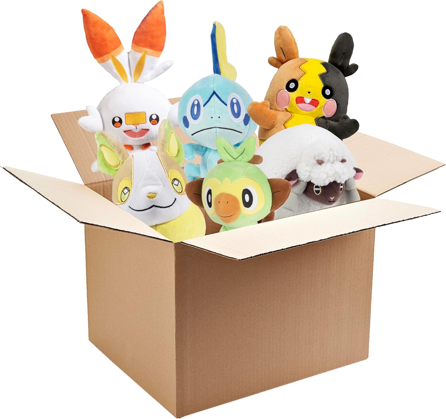 Pokemon Sword and Shield 8" Plush Mystery Blind Box 2-Pack - Receive 2 of 6 Assorted Generation 8 Stuffed Animal Character Toy Figures - Styles Vary - Gift for Kids, Boys, Girls