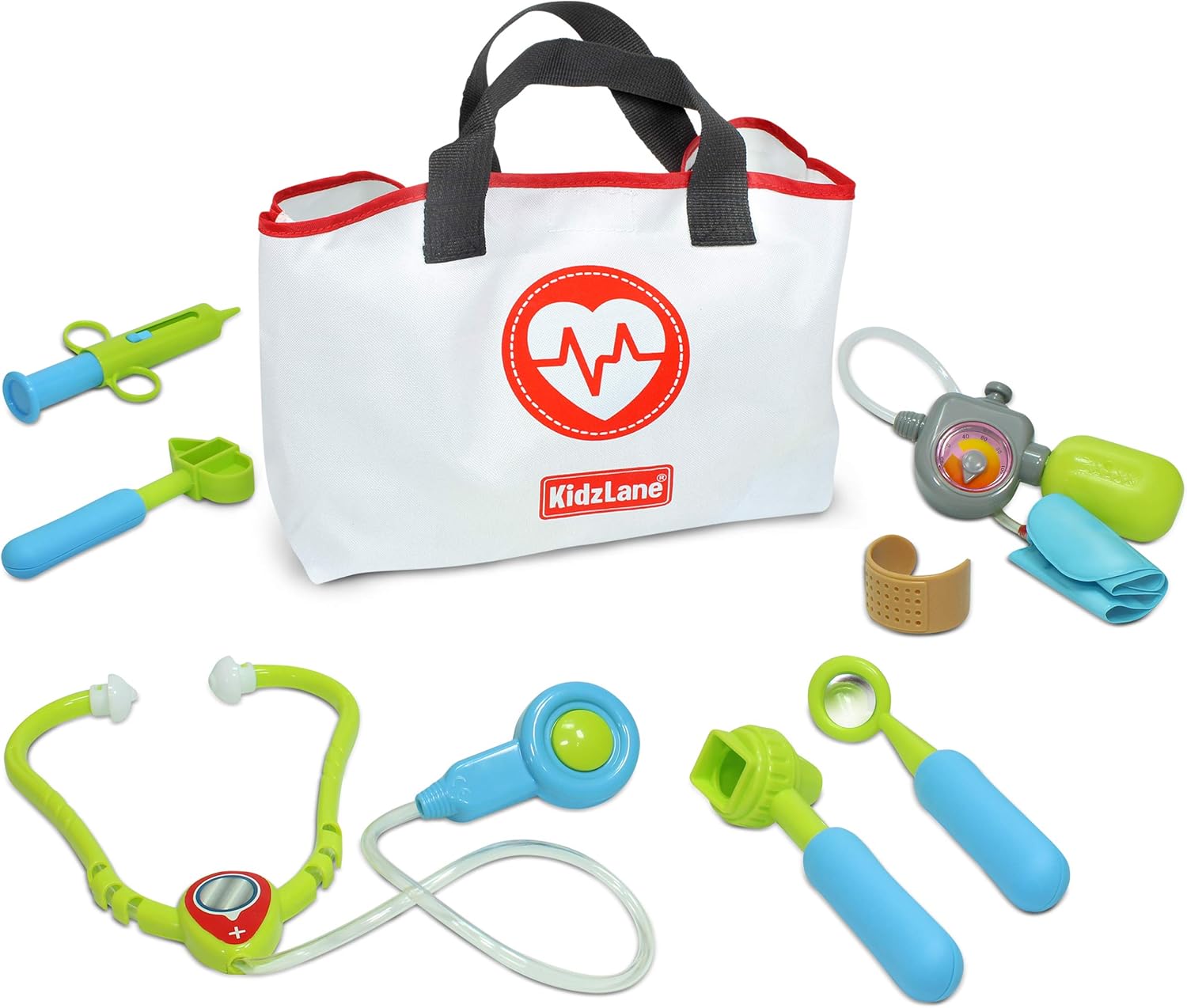 Kidzlane Doctor Kit for Toddlers 3-5 - Kids Doctors Play Set with 7 Piece Pretend Play Toys - Medical Bag with Electronic Stethoscope and Accessories - Fun Toddler Doctor Play Set for Boys and Girls