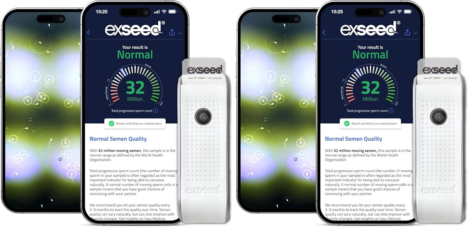 Completely-at-Home Male Fertility Test - Sperm Count, Progressive Movement & Volume with Home Sperm Test in 15 Minutes with Accurate Results Using Your Smartphone. 2-Test Kit. (Pack of 2)